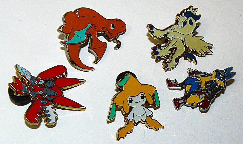 Set Of Official Pokémon Collectible Pins 5 Each ~1.5" Enamel Metal Construction